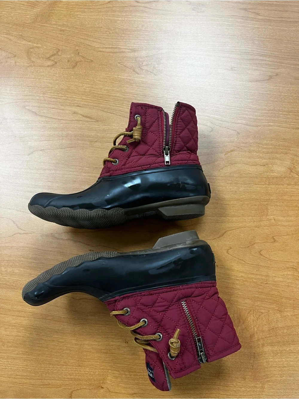 Sperry Saltwater Duck Boots Womens 8 Brown Tan Waterproof STS93028 EUC - Picture 5 of 7